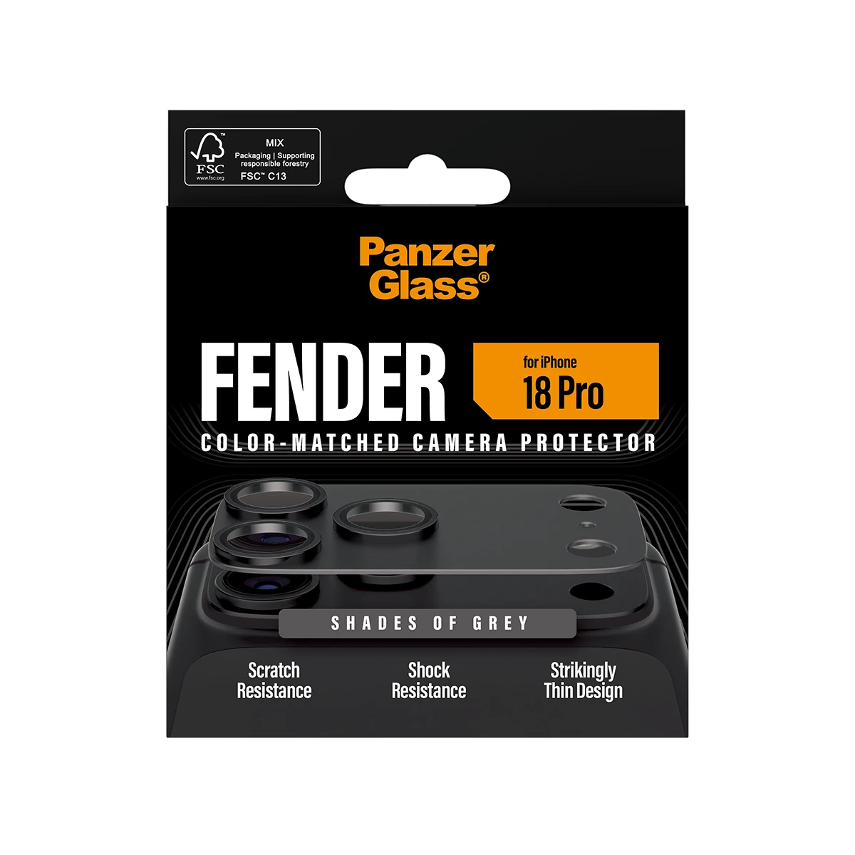 PanzerGlass Fender iPhone 18 Pro kameralencse-védő - szürke