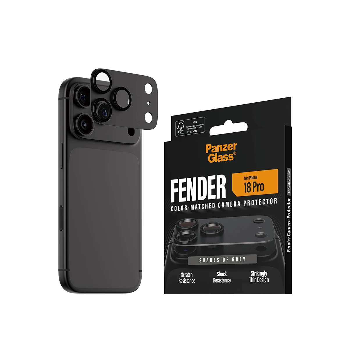 PanzerGlass Fender iPhone 18 Pro kameralencse-védő - szürke
