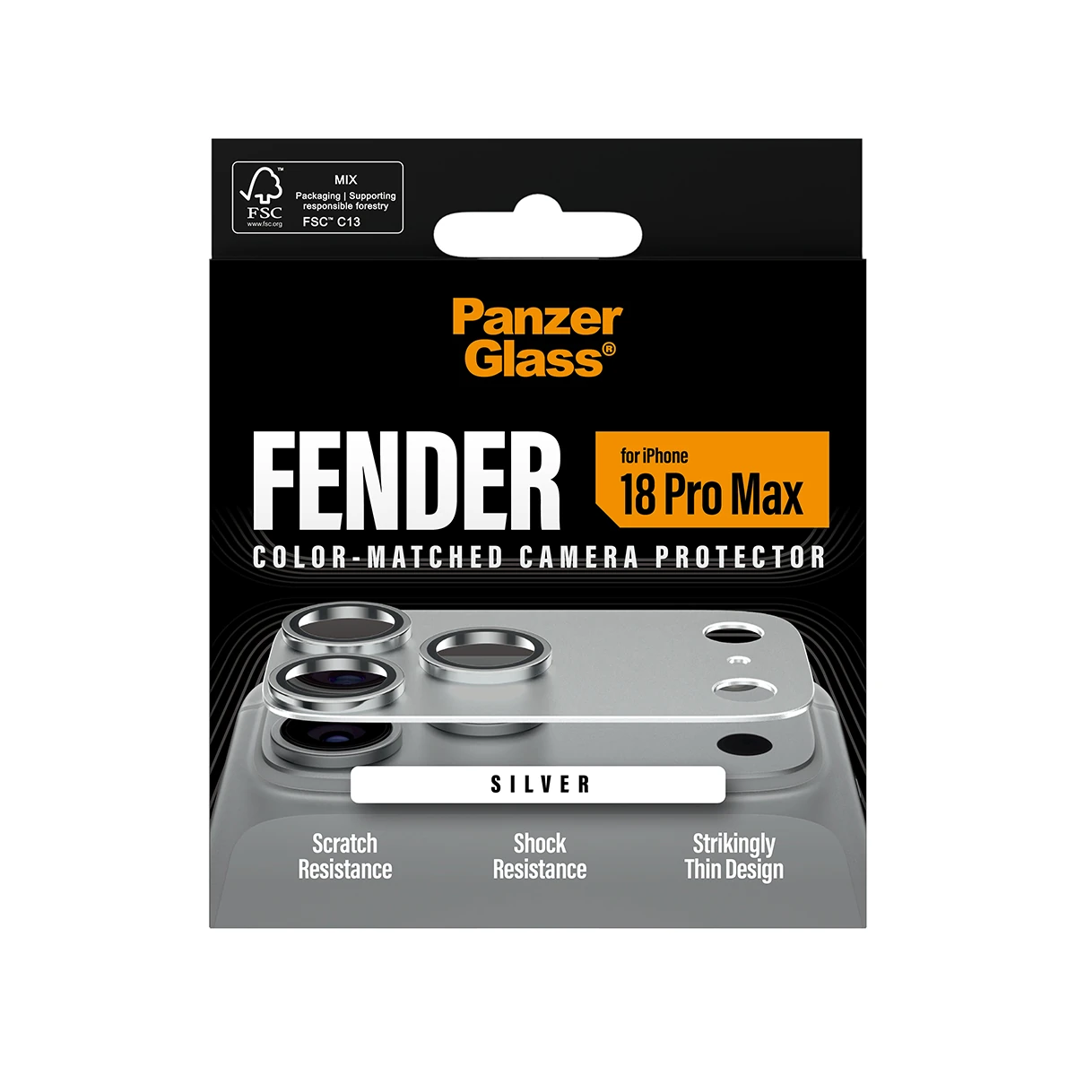 PanzerGlass Fender iPhone 18 Pro Max kameralencse-védő - ezüst