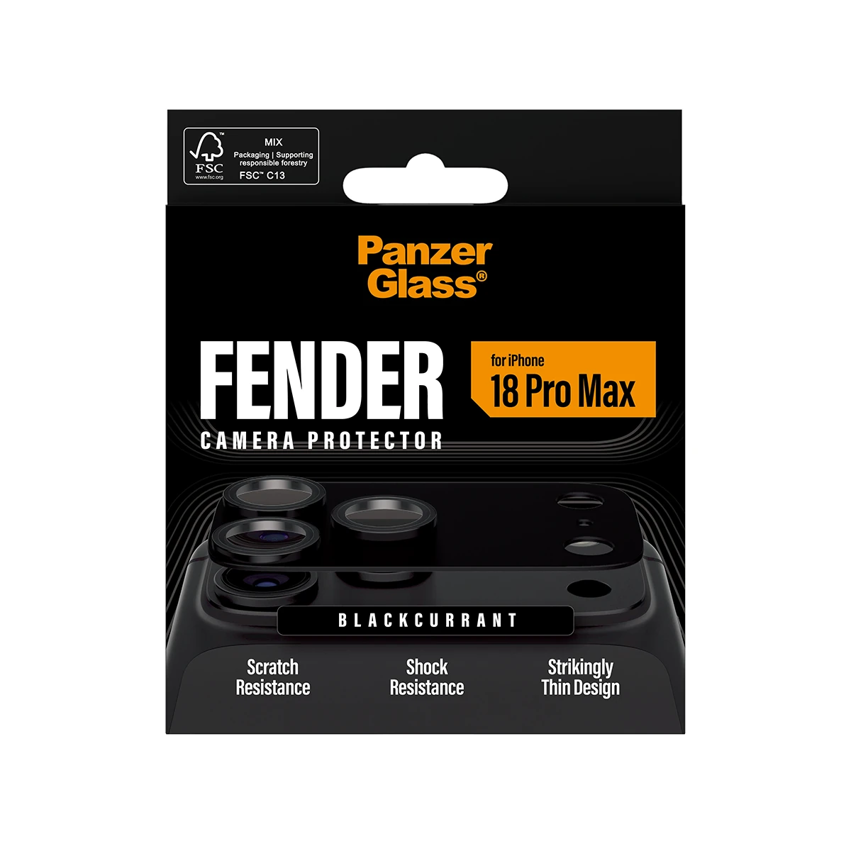 PanzerGlass Fender iPhone 18 Pro Max kameralencse-védő - fekete
