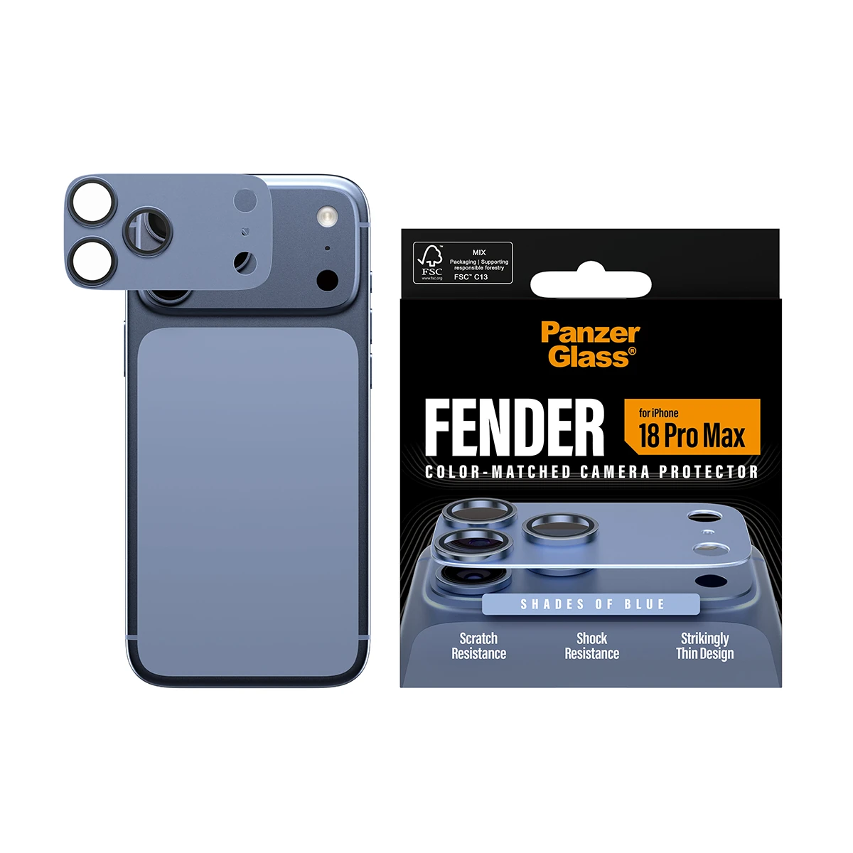 PanzerGlass Fender iPhone 18 Pro Max kameralencse-védő - kék