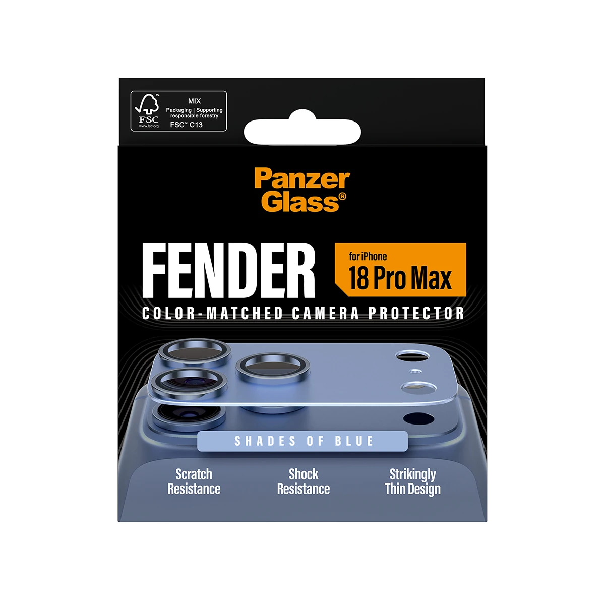 PanzerGlass Fender iPhone 18 Pro Max kameralencse-védő - kék