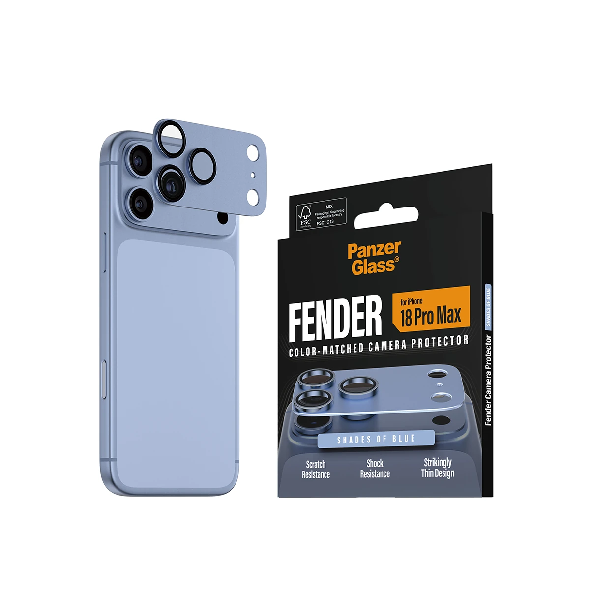 PanzerGlass Fender iPhone 18 Pro Max kameralencse-védő - kék