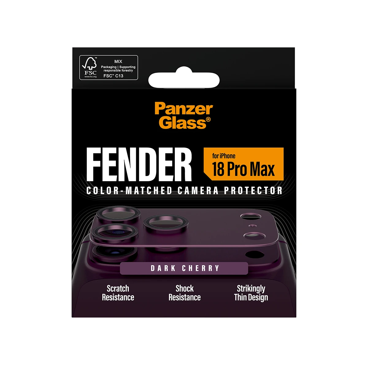 PanzerGlass Fender iPhone 18 Pro Max kameralencse-védő - sötétlila