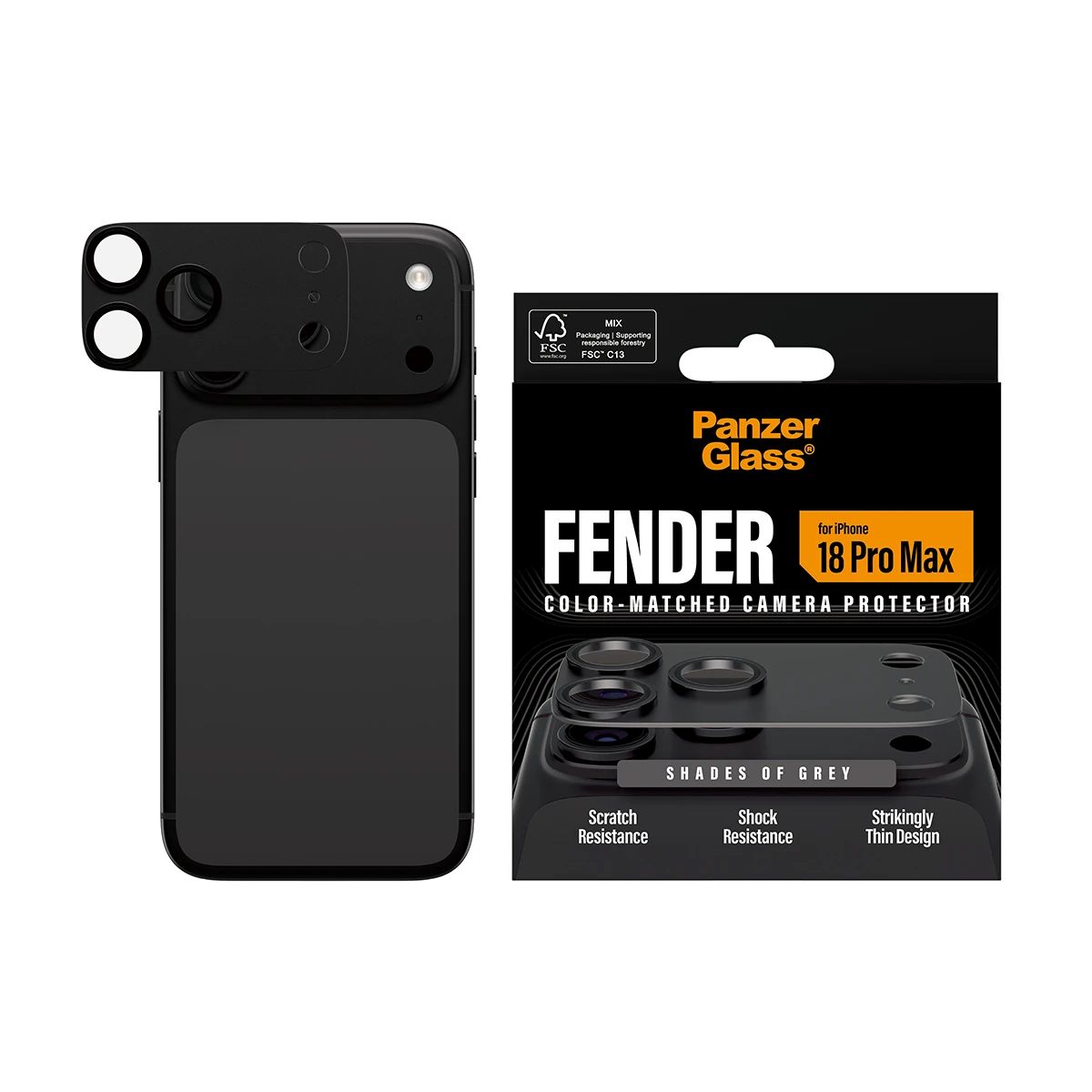 PanzerGlass Fender iPhone 18 Pro Max kameralencse-védő - szürke