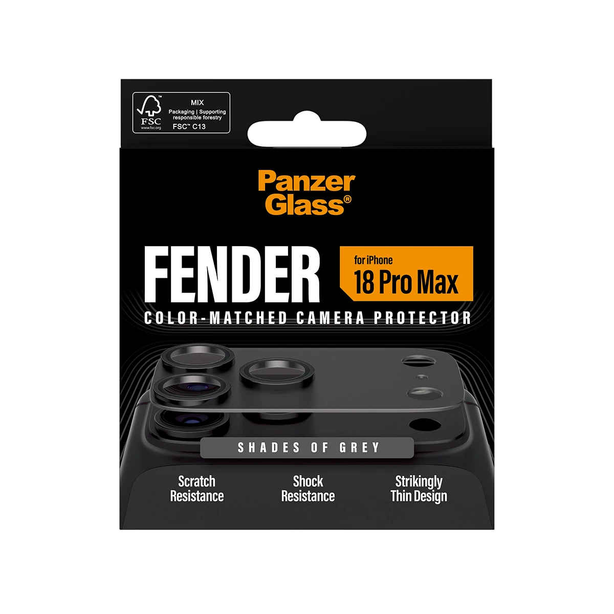 PanzerGlass Fender iPhone 18 Pro Max kameralencse-védő - szürke
