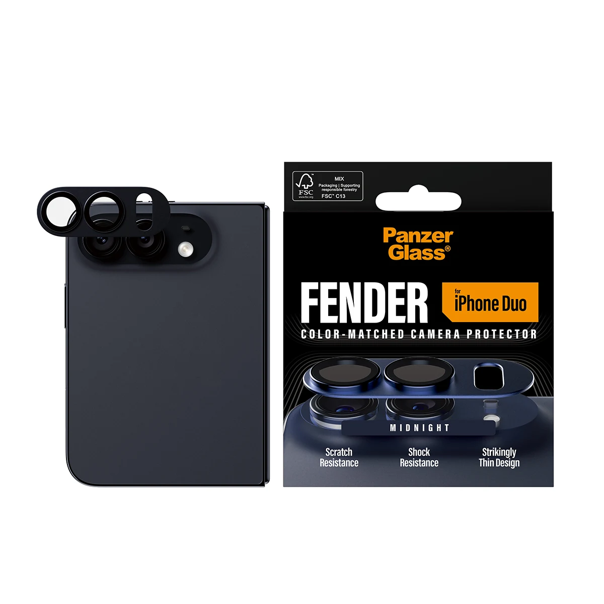 PanzerGlass Fender iPhone Duo kameralencse-védő - éjfekete