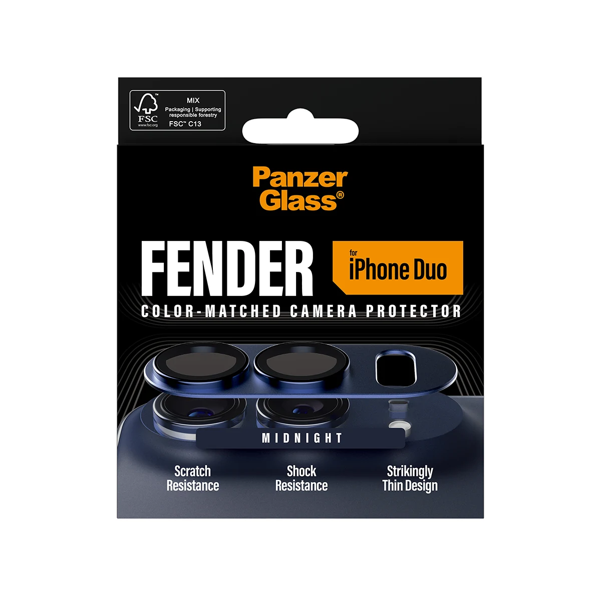 PanzerGlass Fender iPhone Duo kameralencse-védő - éjfekete