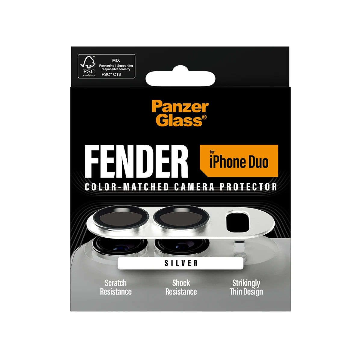 PanzerGlass Fender iPhone Duo kameralencse-védő - ezüst
