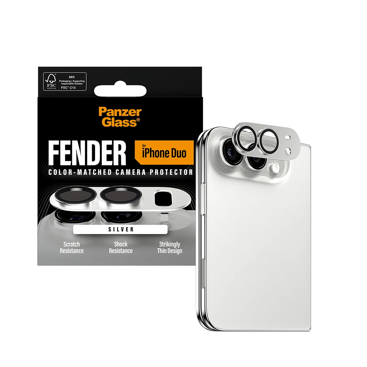 PanzerGlass Fender iPhone Duo kameralencse-védő - ezüst