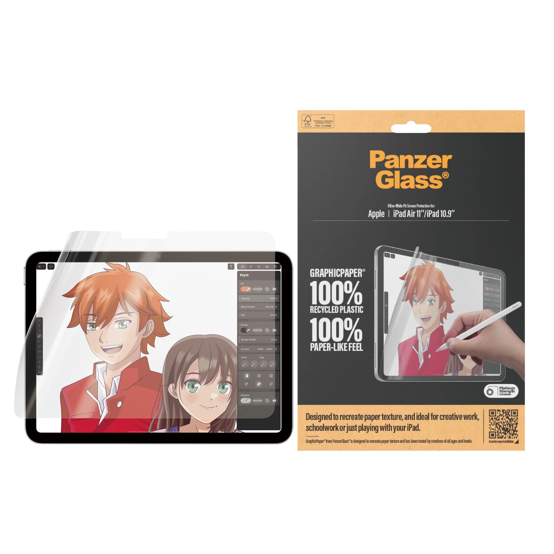 PANZERGLASS GraphicPaper iPad Air 11" 2024 / iPad 10.9" papír texturált fólia