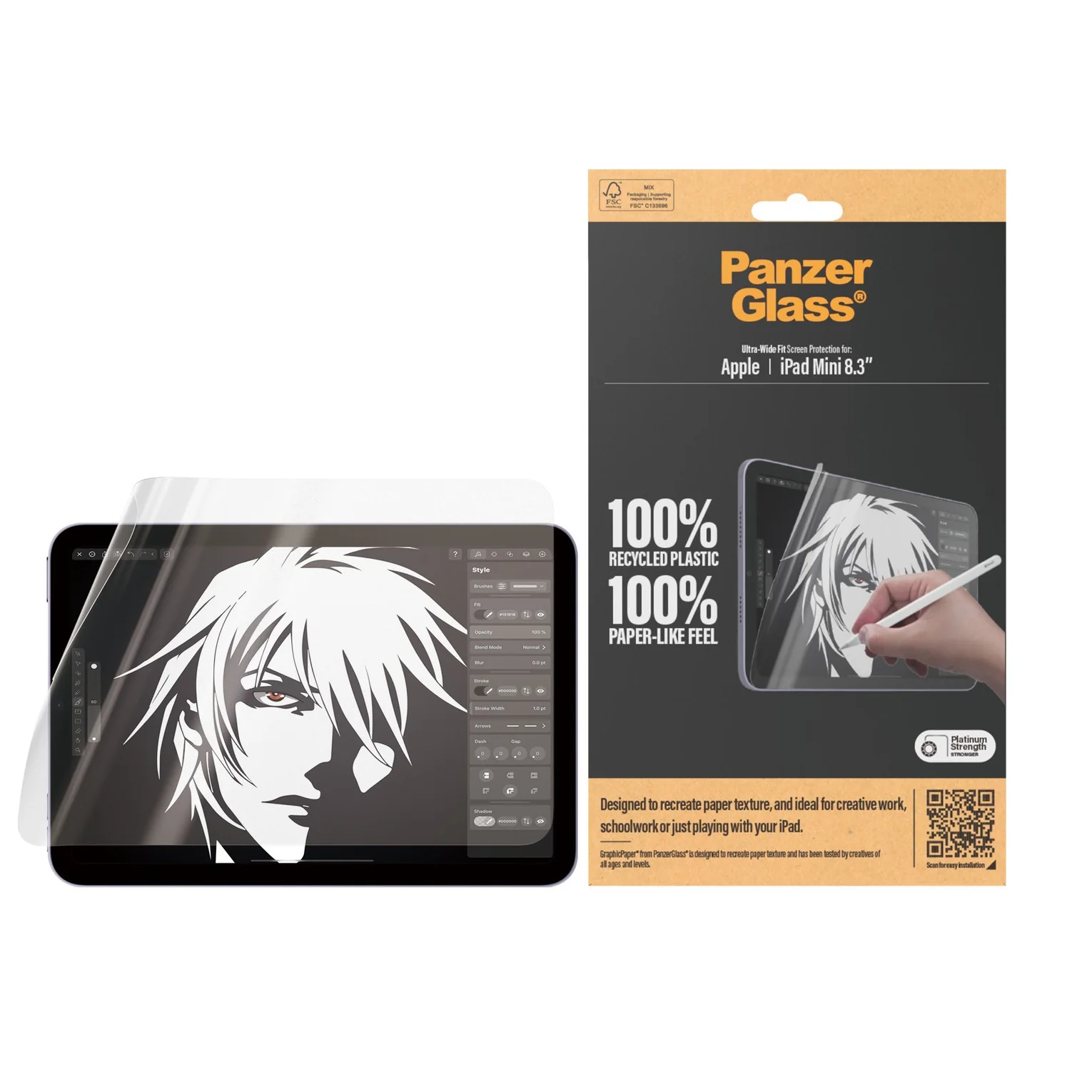 PANZERGLASS GraphicPaper iPad mini 8.3" papír texturált fólia