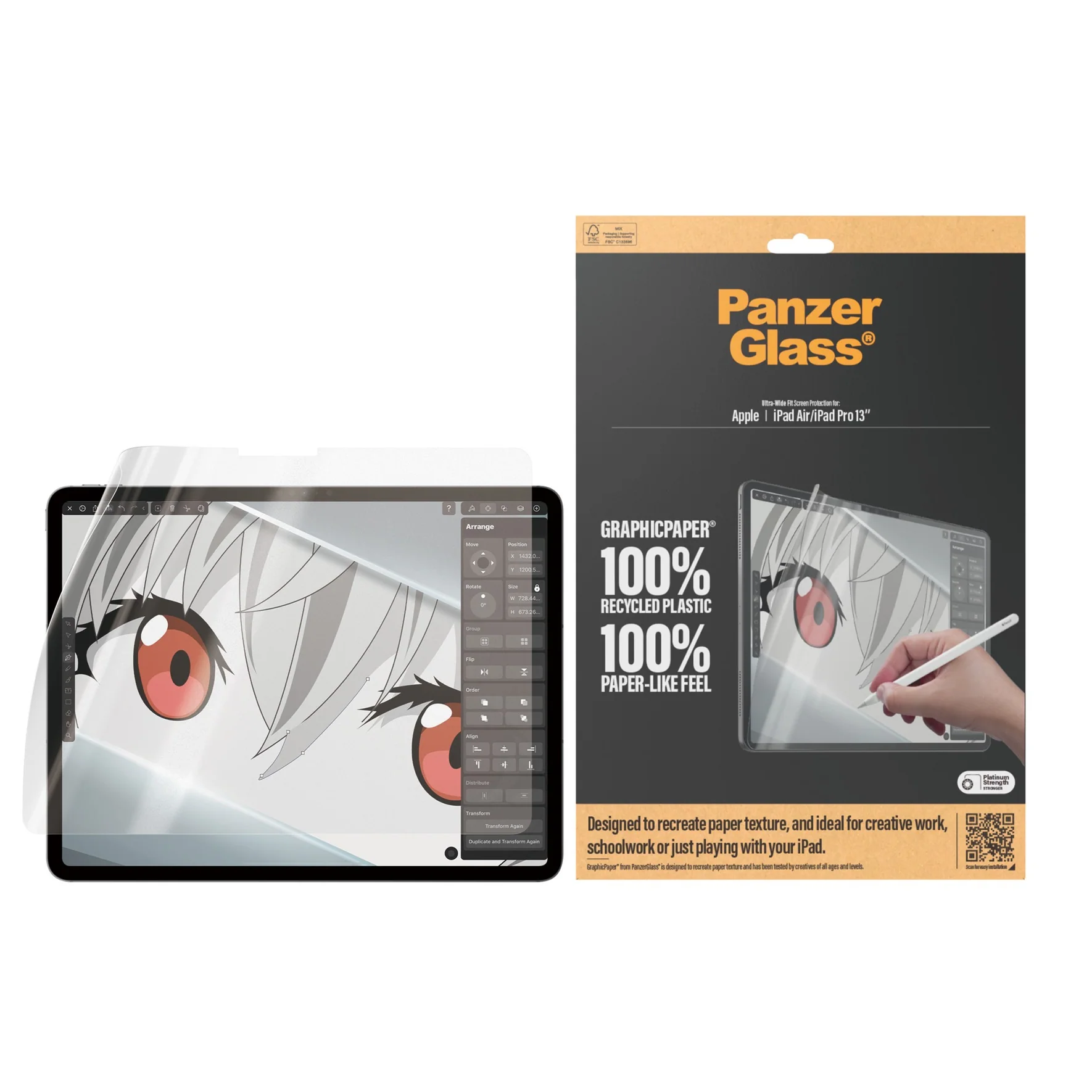 PANZERGLASS GraphicPaper iPad Air 13" 2024 / iPad Pro 13" papír texturált fólia