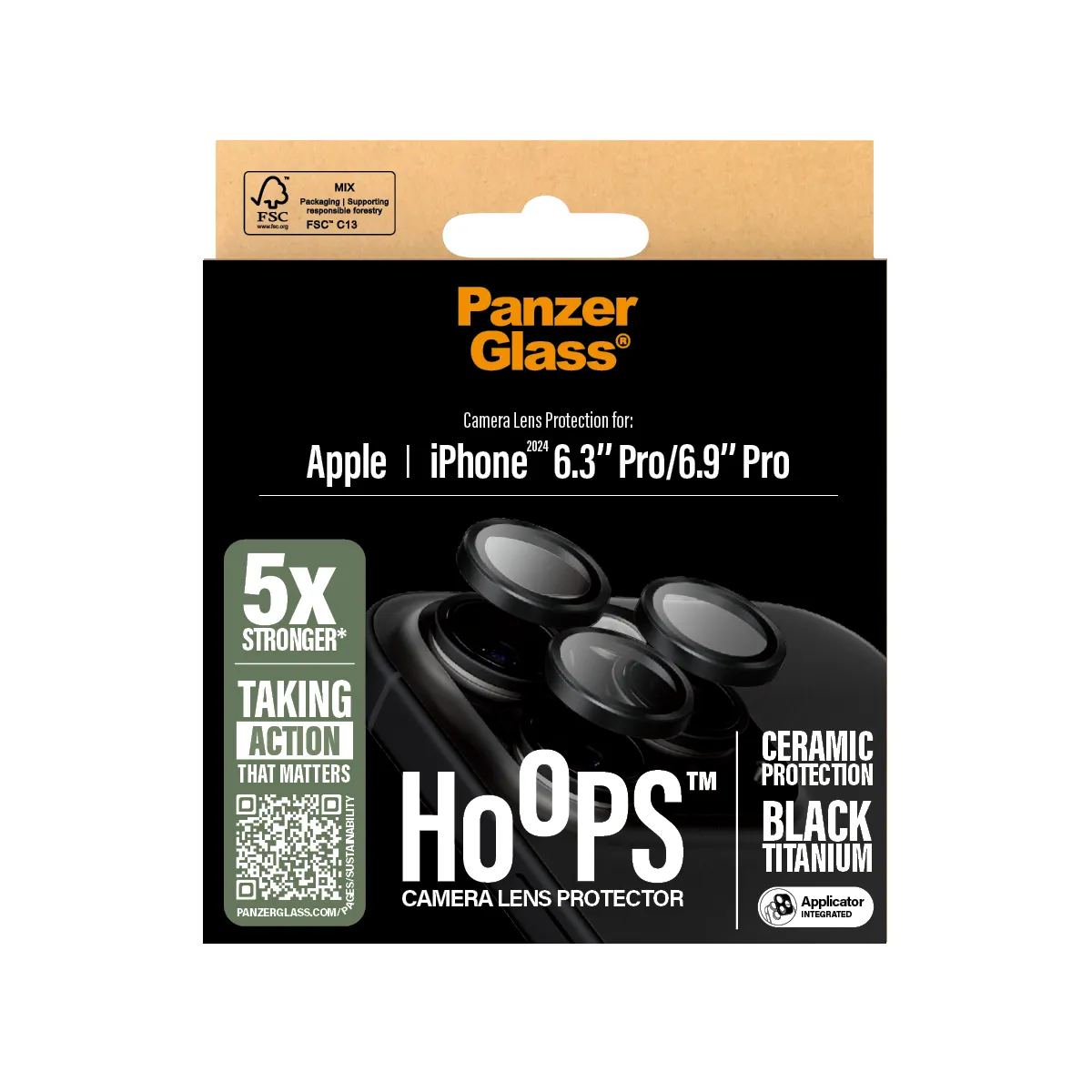 PANZERGLASS Hoops iPhone 16 Pro és iPhone 16 Pro Max kameralencse-védő - kerámia