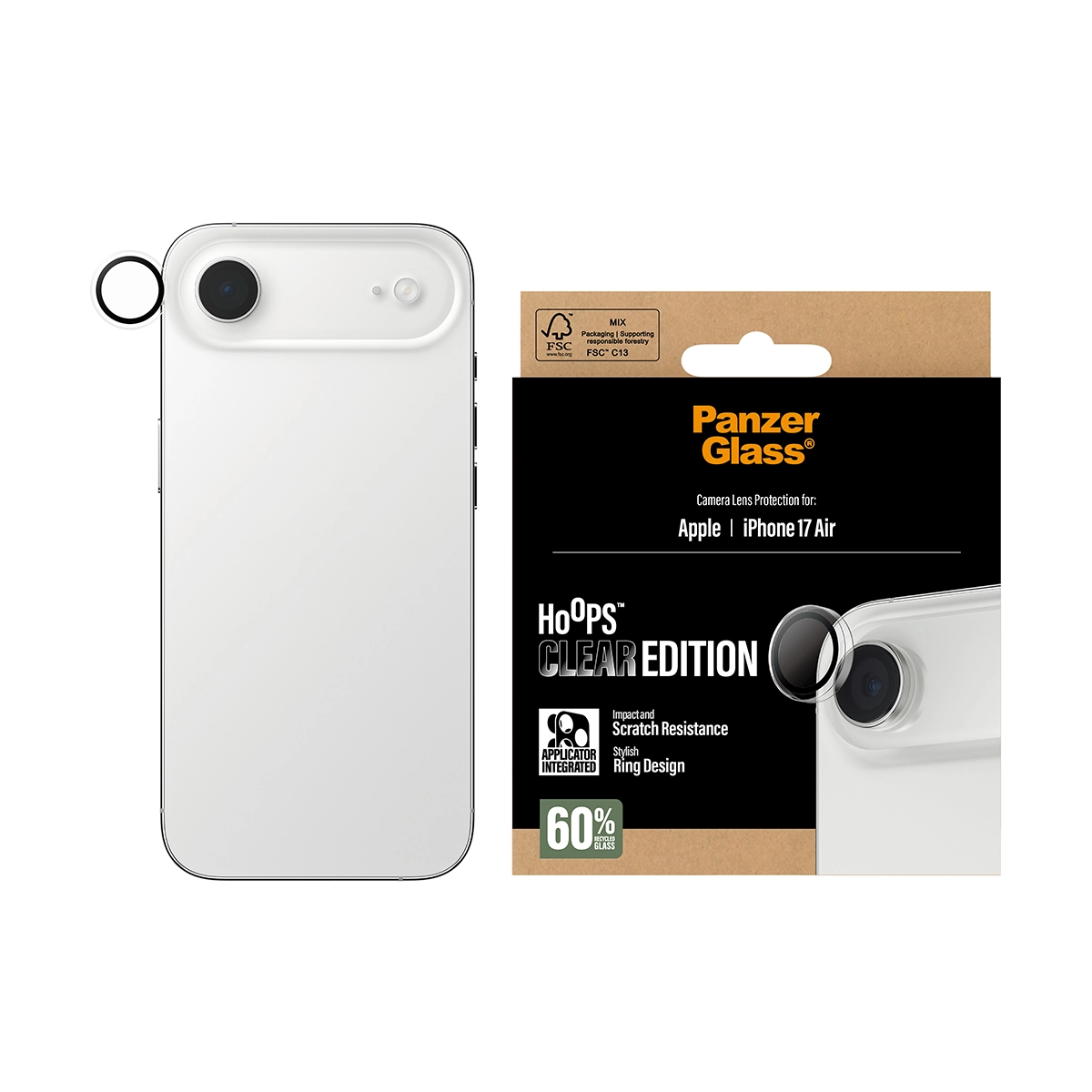 PANZERGLASS Hoops iPhone Air kameralencse-védő - áttetsző