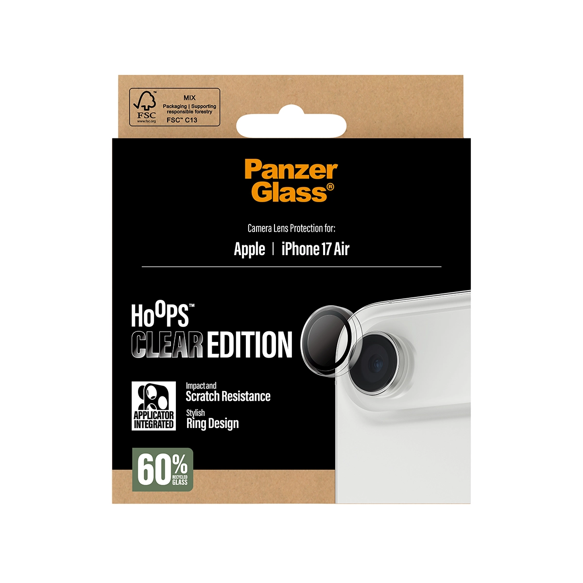 PANZERGLASS Hoops iPhone Air kameralencse-védő - áttetsző