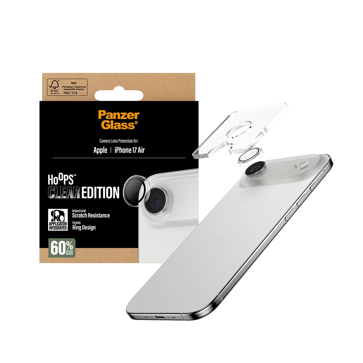 PANZERGLASS Hoops iPhone Air kameralencse-védő - áttetsző