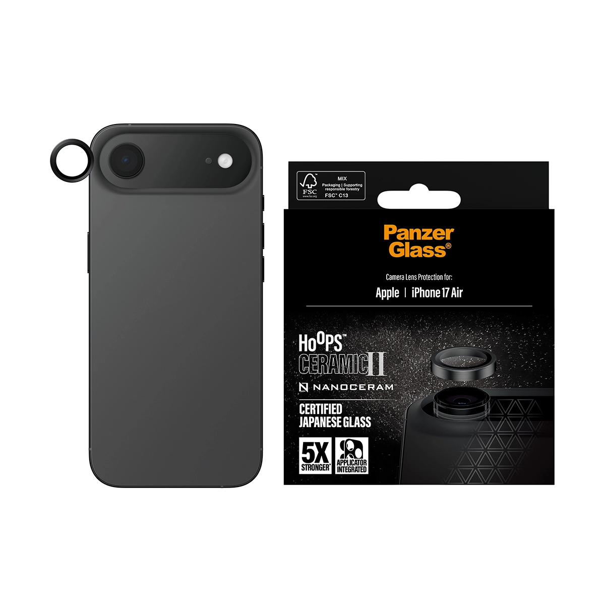 PANZERGLASS Hoops iPhone Air kameralencse-védő - kerámia