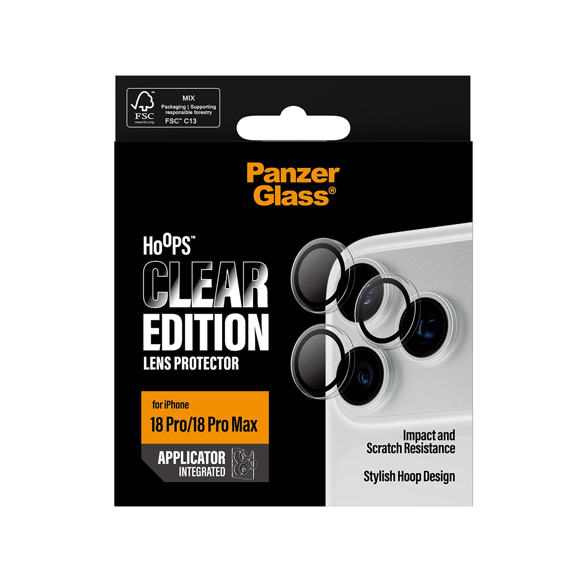 PanzerGlass Hoops iPhone 18 Pro és Pro Max kameralencse-védő - áttetsző
