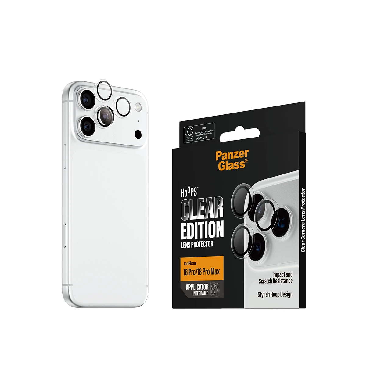 PanzerGlass Hoops iPhone 18 Pro és Pro Max kameralencse-védő - áttetsző