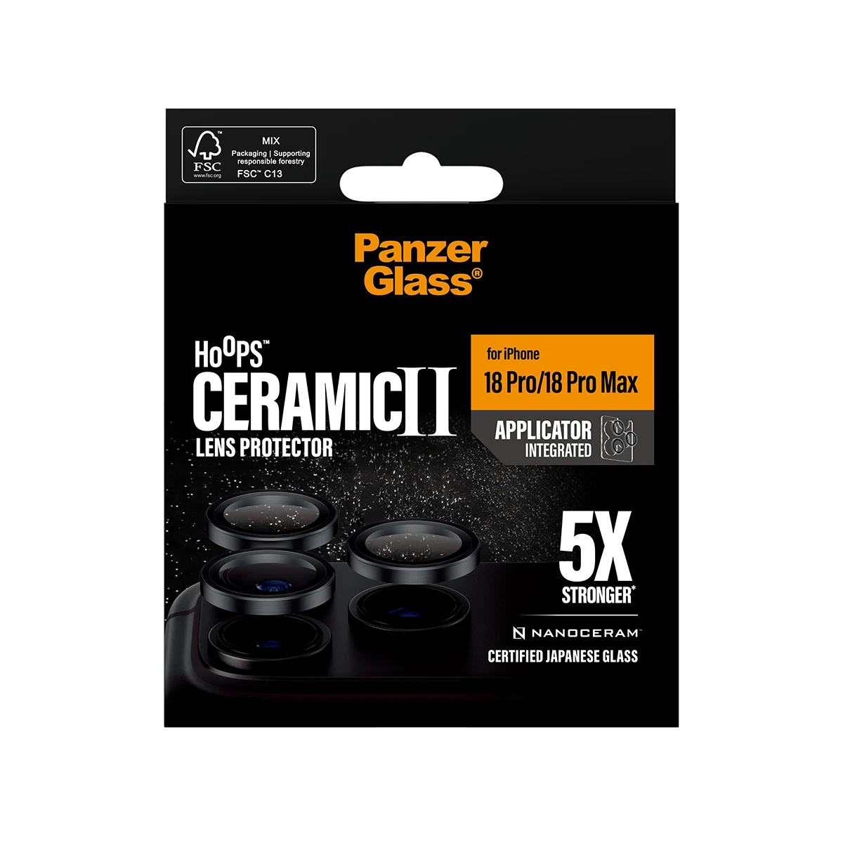 PanzerGlass Hoops iPhone 18 Pro és Pro Max kameralencse-védő - kerámia