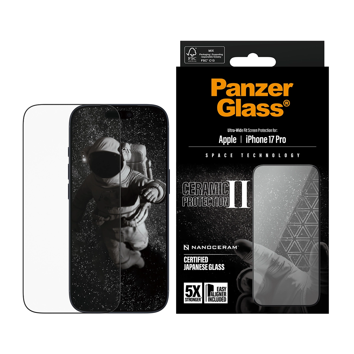 PANZERGLASS Ultra-Wide Fit iPhone 17 Pro kijelzővédő fólia - kerámiaüveg