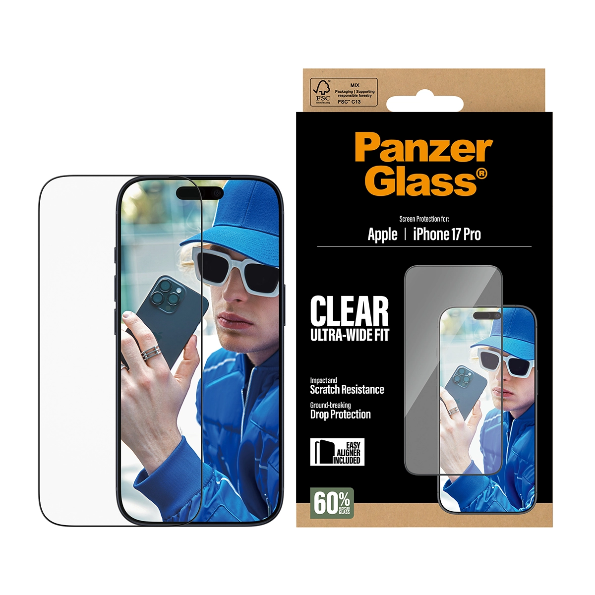 PANZERGLASS Ultra-Wide Fit iPhone 17 Pro kijelzővédő üvegfólia