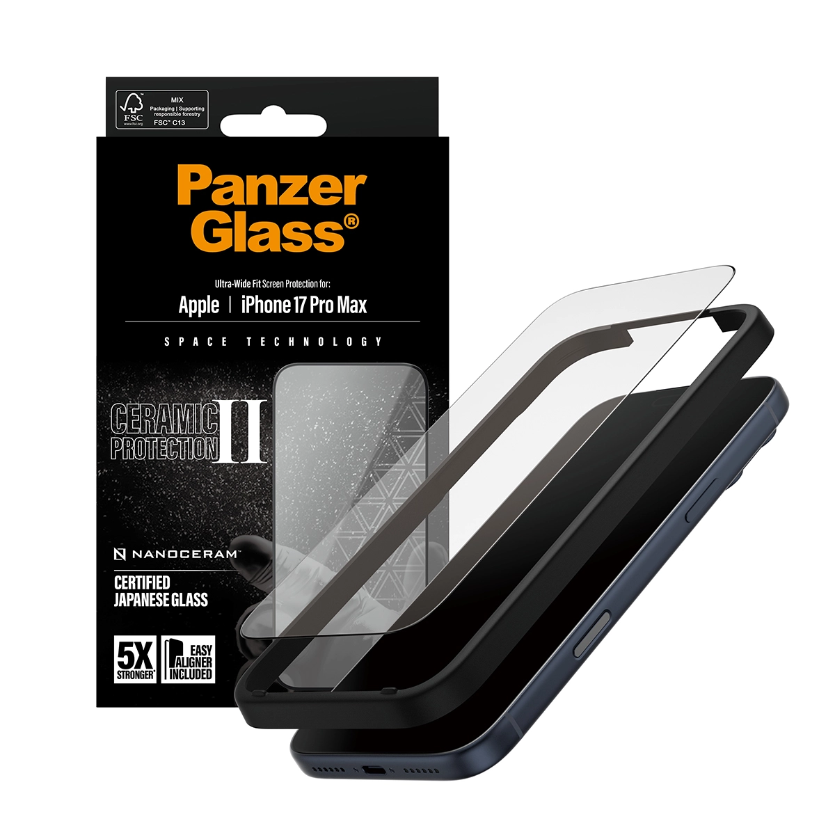 PANZERGLASS Ultra-Wide Fit iPhone 17 Pro Max kijelzővédő fólia - kerámiaüveg