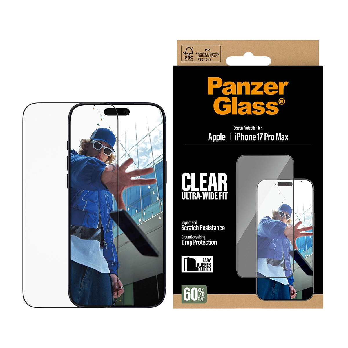 PANZERGLASS Ultra-Wide Fit iPhone 17 Pro Max kijelzővédő üvegfólia