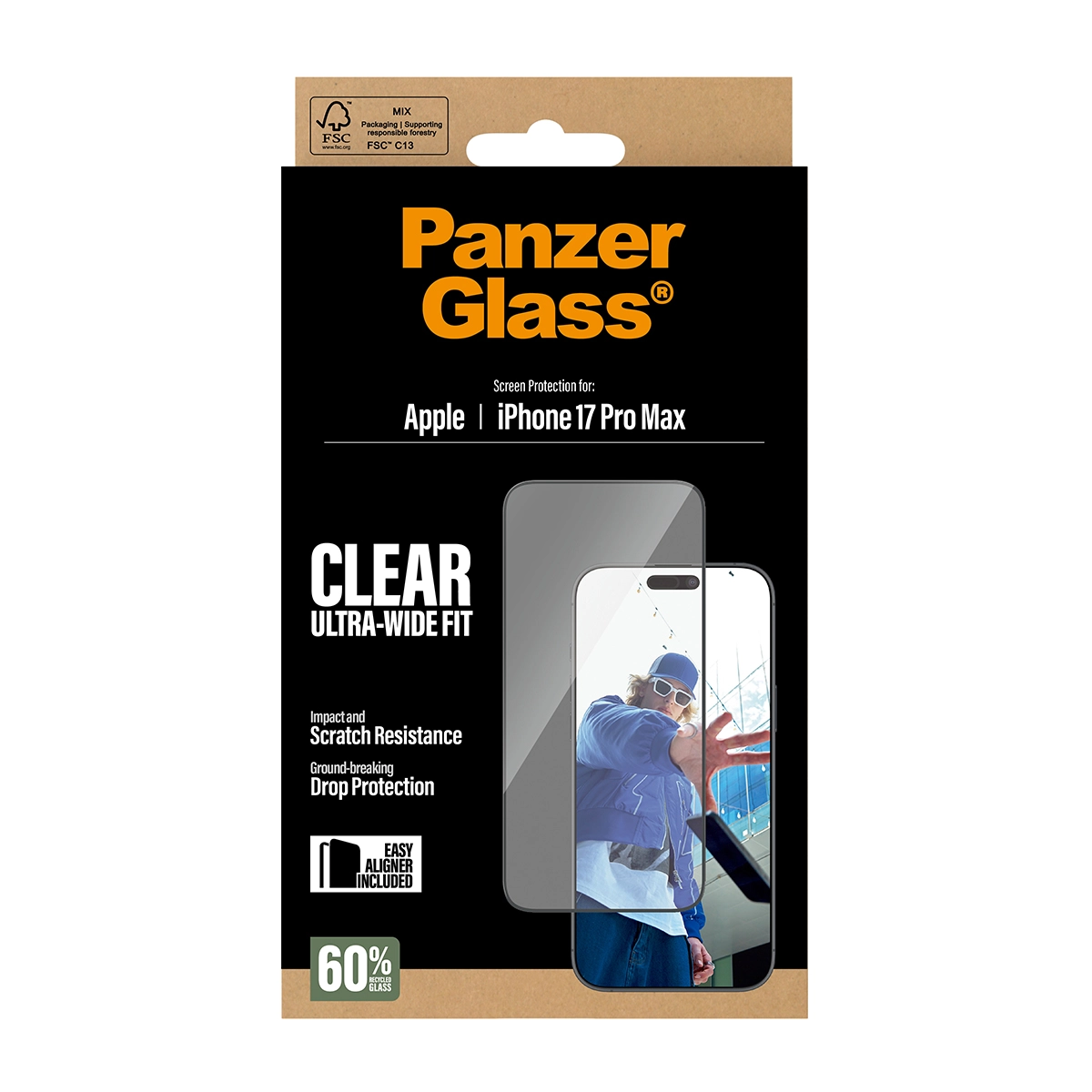 PANZERGLASS Ultra-Wide Fit iPhone 17 Pro Max kijelzővédő üvegfólia