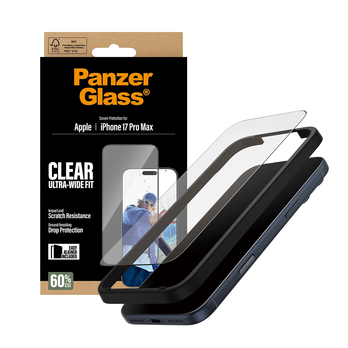 PANZERGLASS Ultra-Wide Fit iPhone 17 Pro Max kijelzővédő üvegfólia