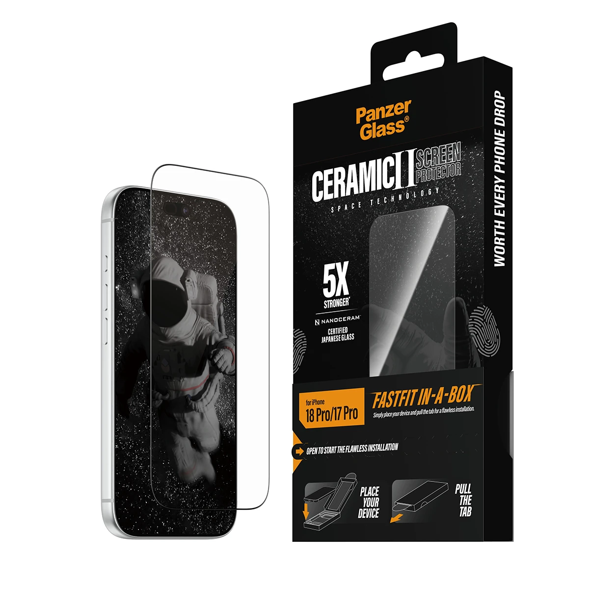 PanzerGlass Ultra-Wide Fit iPhone 18 Pro kijelzővédő fólia - kerámiaüveg