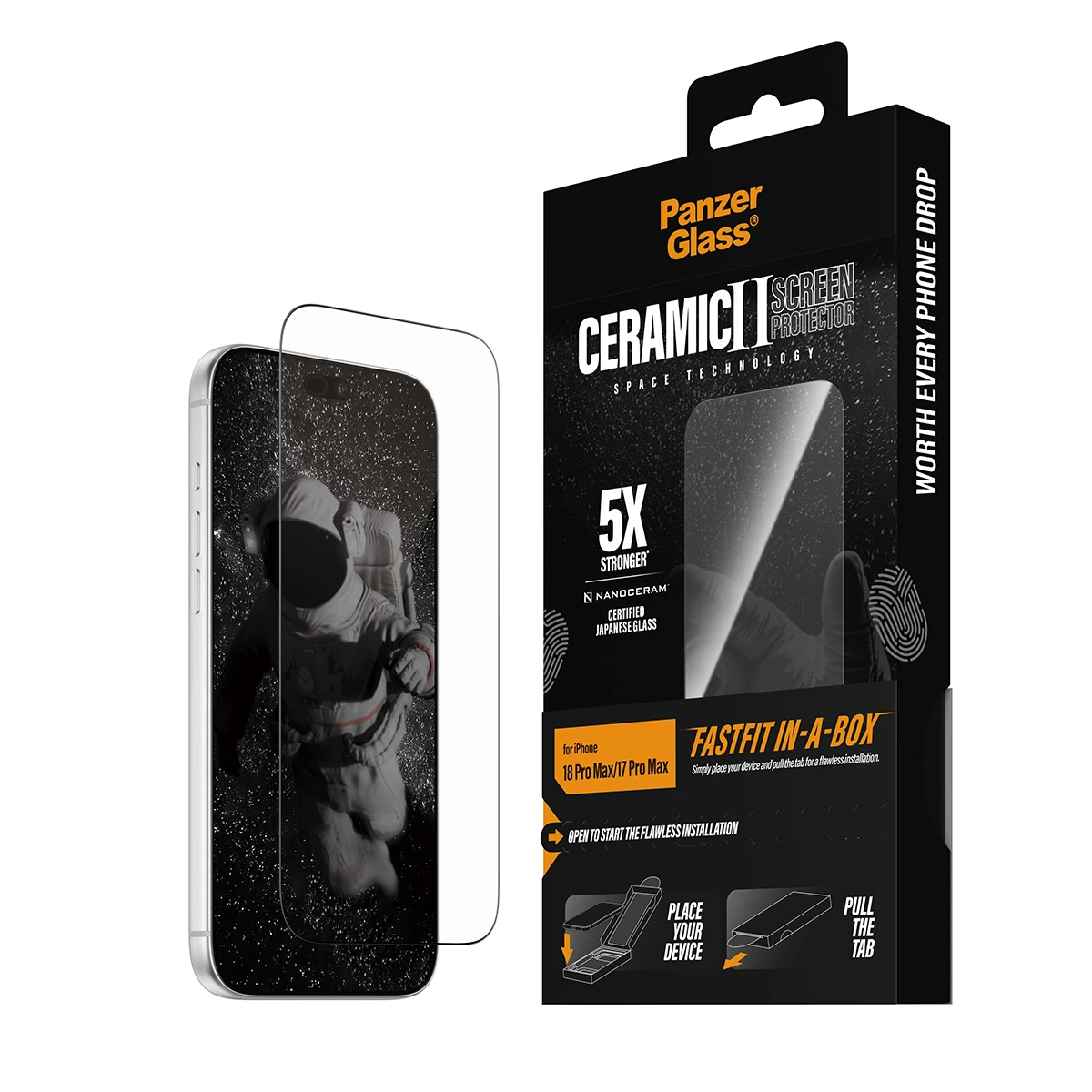 PanzerGlass Ultra-Wide Fit iPhone 18 Pro Max kijelzővédő fólia - kerámiaüveg