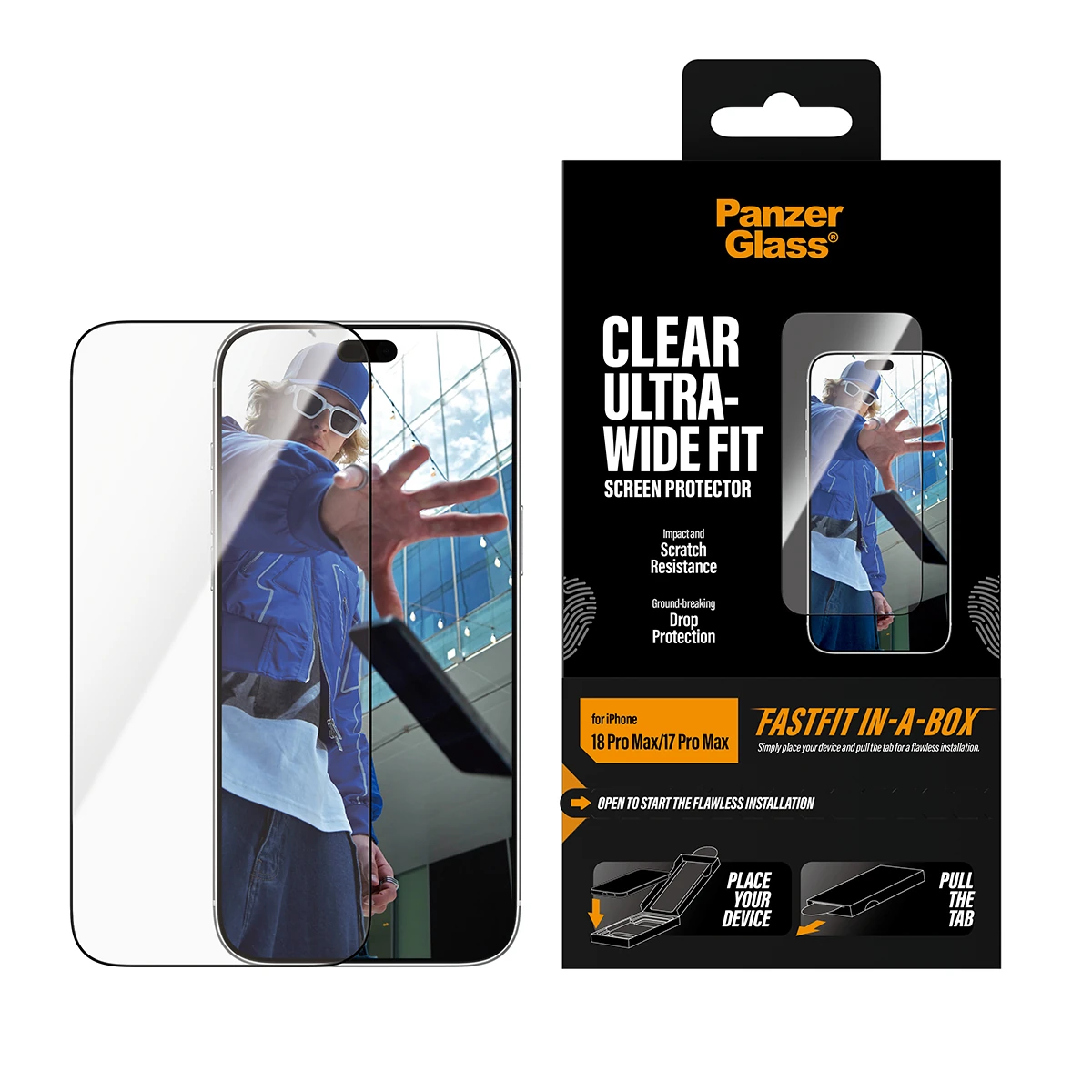 PanzerGlass Ultra-Wide Fit iPhone 18 Pro Max kijelzővédő üvegfólia Fastfit applikátorral