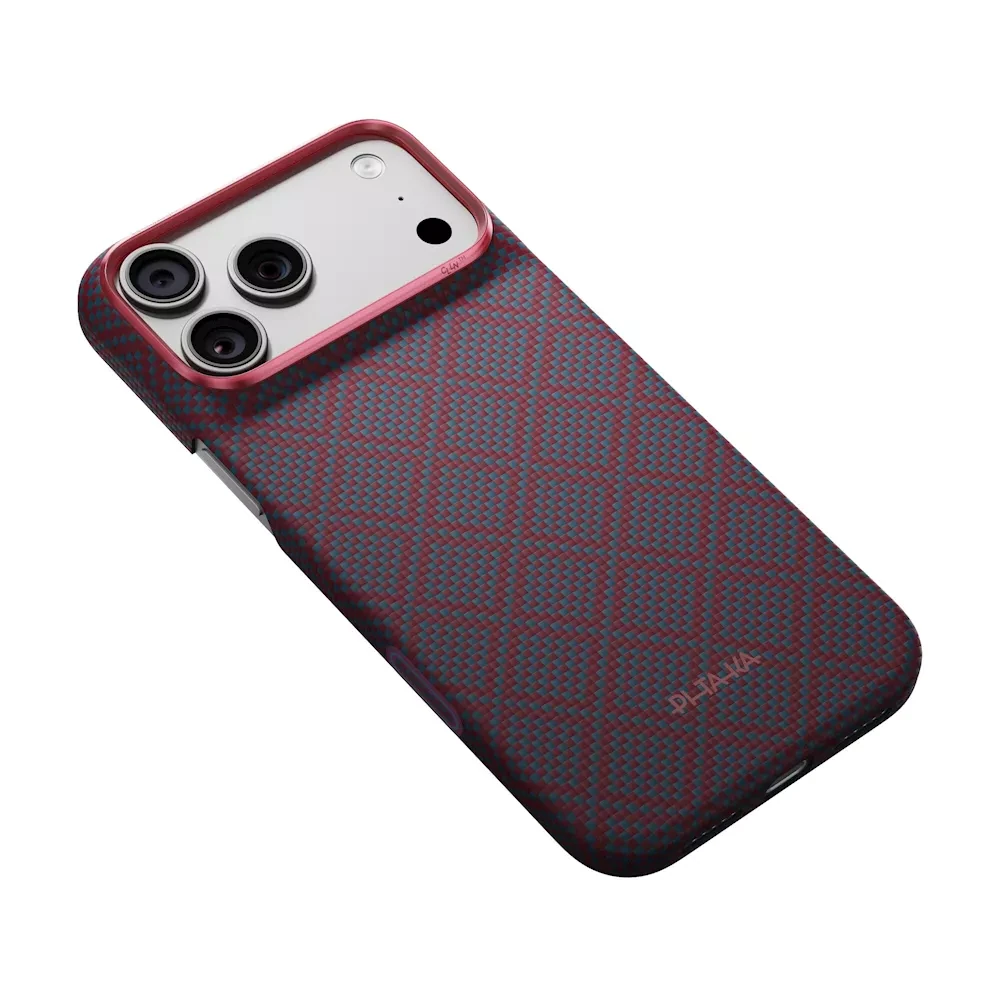 Pitaka Argyle Edge iPhone 18 Pro Max tok - blue's red