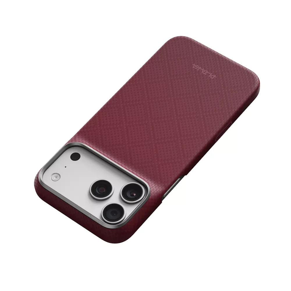 Pitaka Argyle Edge iPhone 18 Pro Max tok - burgundi
