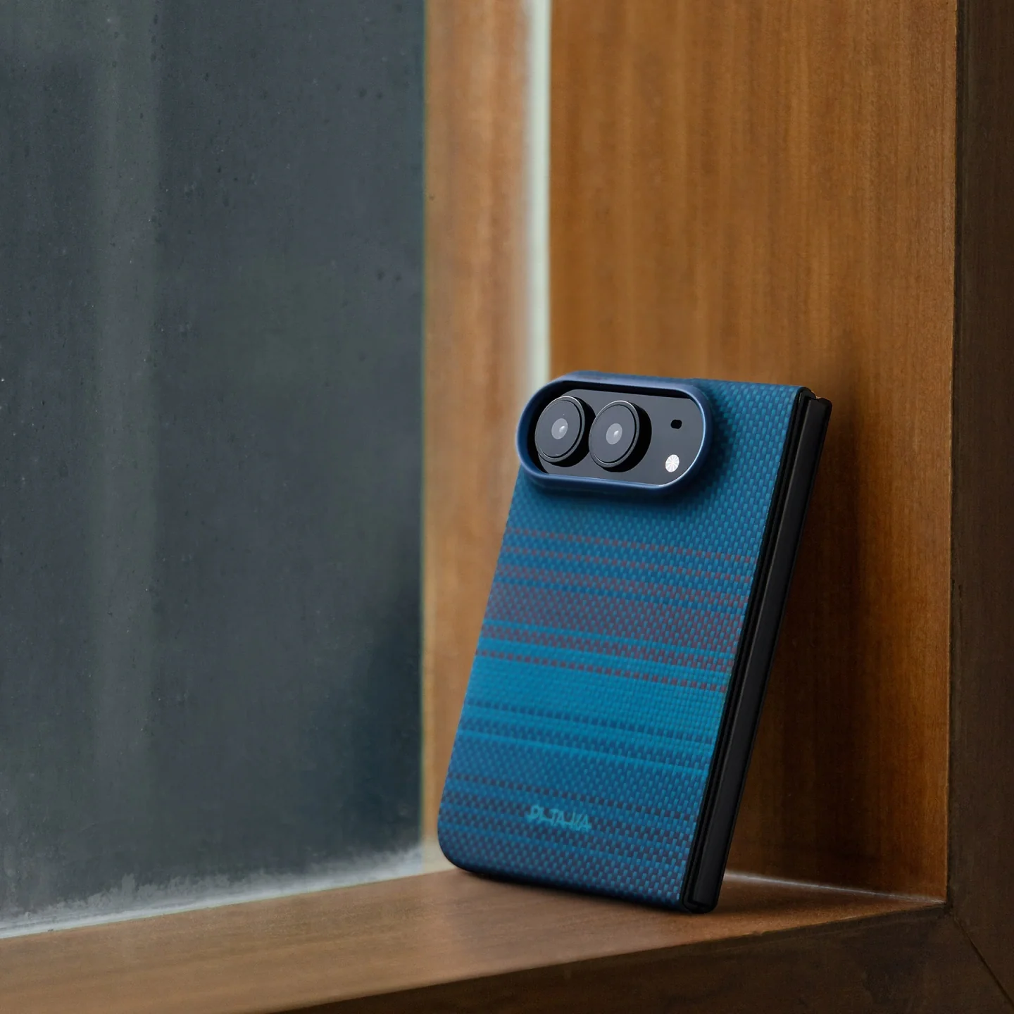 Pitaka Back Cover Edge iPhone Duo tok - kék