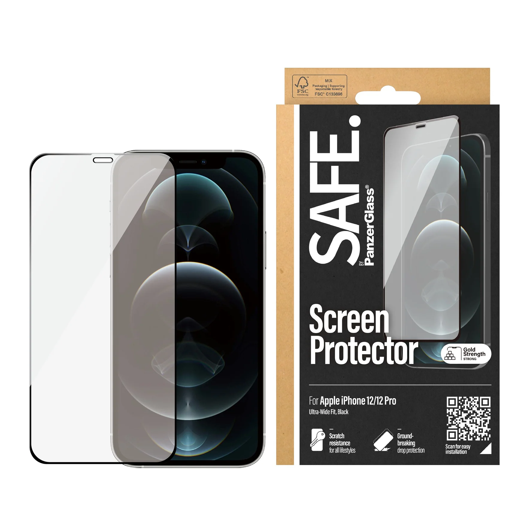 SAFE. by PanzerGlass®  iPhone 12 | 12 Pro | Edge-to-Edge kijelzővédő fólia