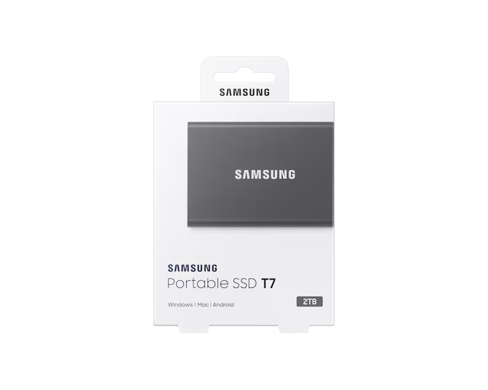 Samsung T7 külső SSD, USB 3.2, 2TB - titánszürke