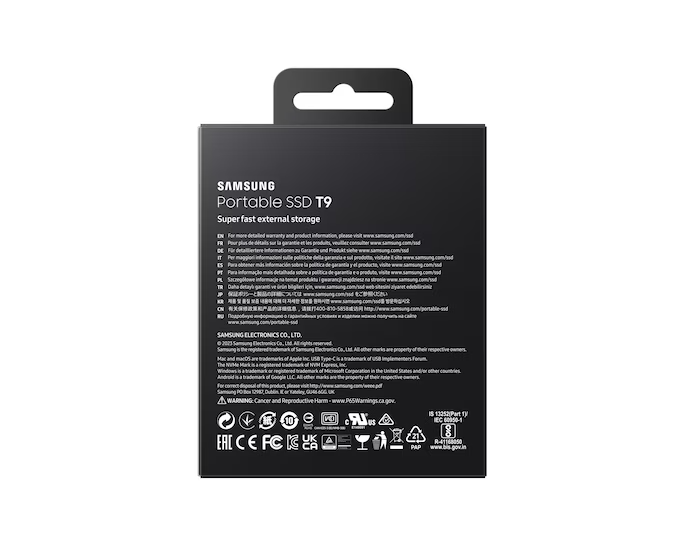 Samsung T9 külső SSD, USB 3.2, 1TB - fekete