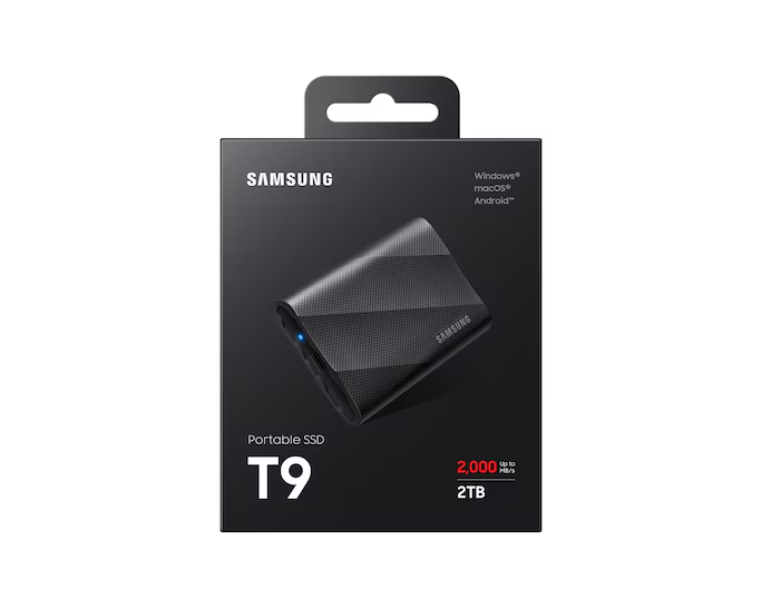 Samsung T9 külső SSD, USB 3.2, 2TB - fekete
