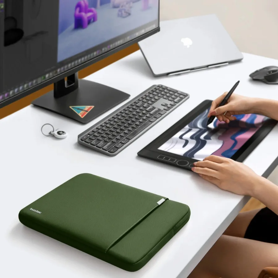 tomtoc Defender - A13 Laptop Sleeve for 13 inch MacBook Air/Pro, Green