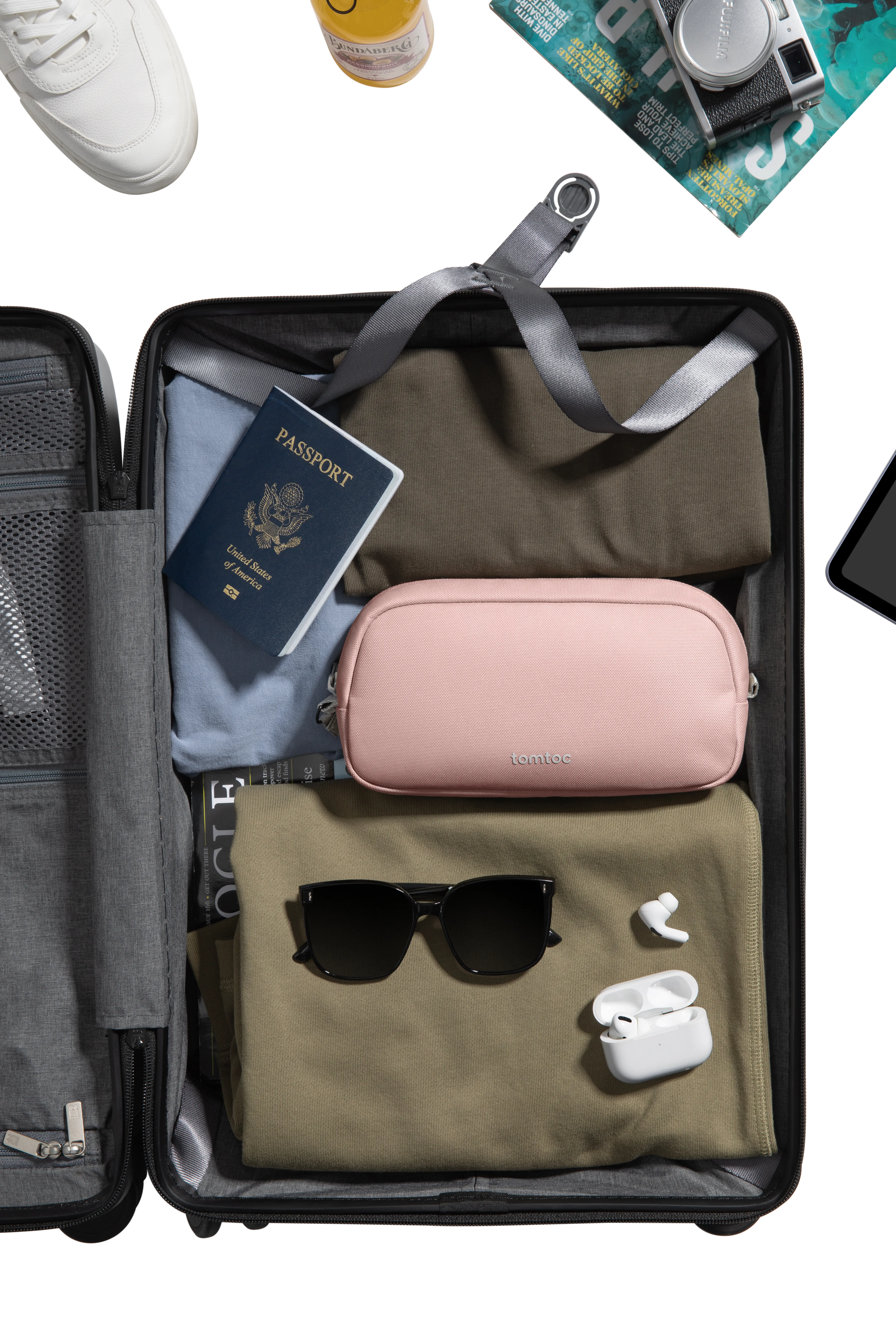 tomtoc T12 kábelrendszerező kiegészítő táska 1 l - rózsaszín