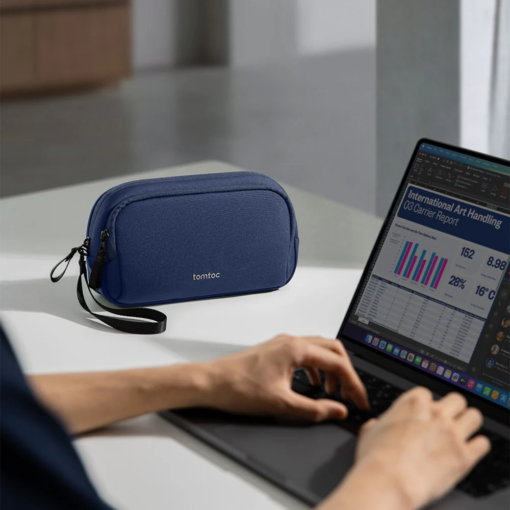 tomtoc T12 kábelrendszerező kiegészítő táska 1,8 l - kék