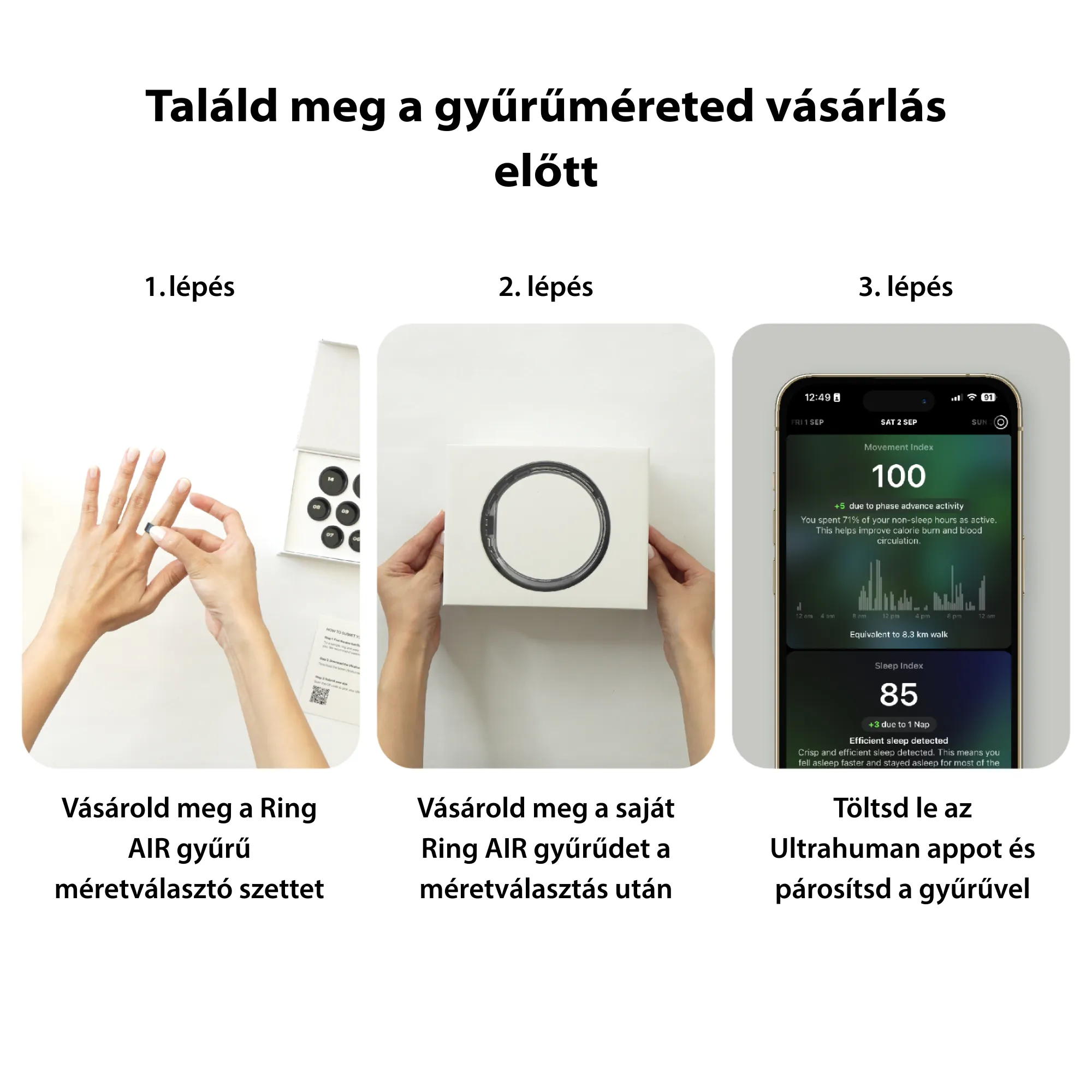 Ultrahuman Ring Air okosgyűrű (5-ös méret) - ezüst