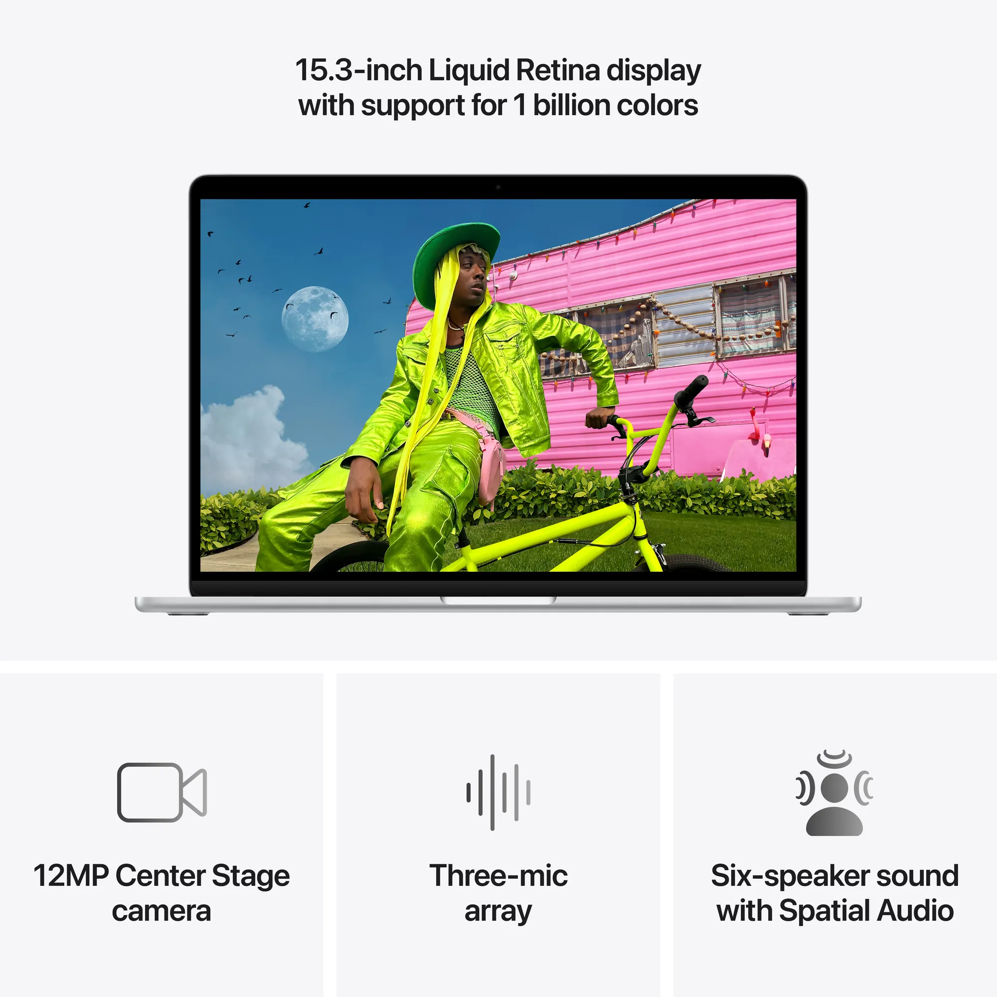 13 hüvelykes MacBook Air: M5 chip, 10-magos CPU, 10-magos GPU, 32GB RAM, 1TB SSD - ezüst