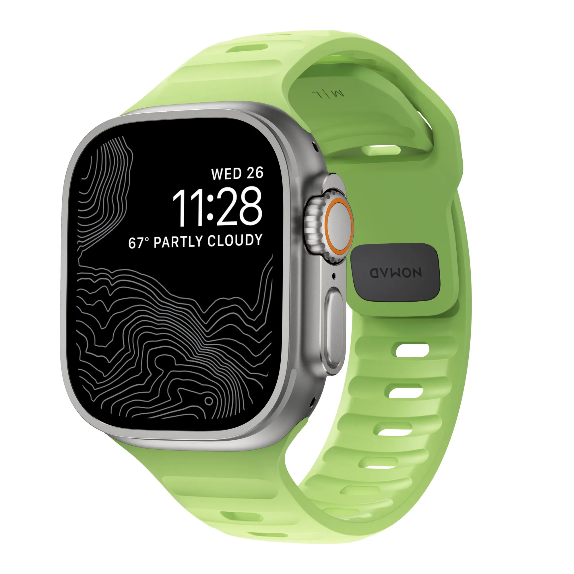 NOMAD Sport Strap for Apple Watch 42/44/45/49mm - Green Glow