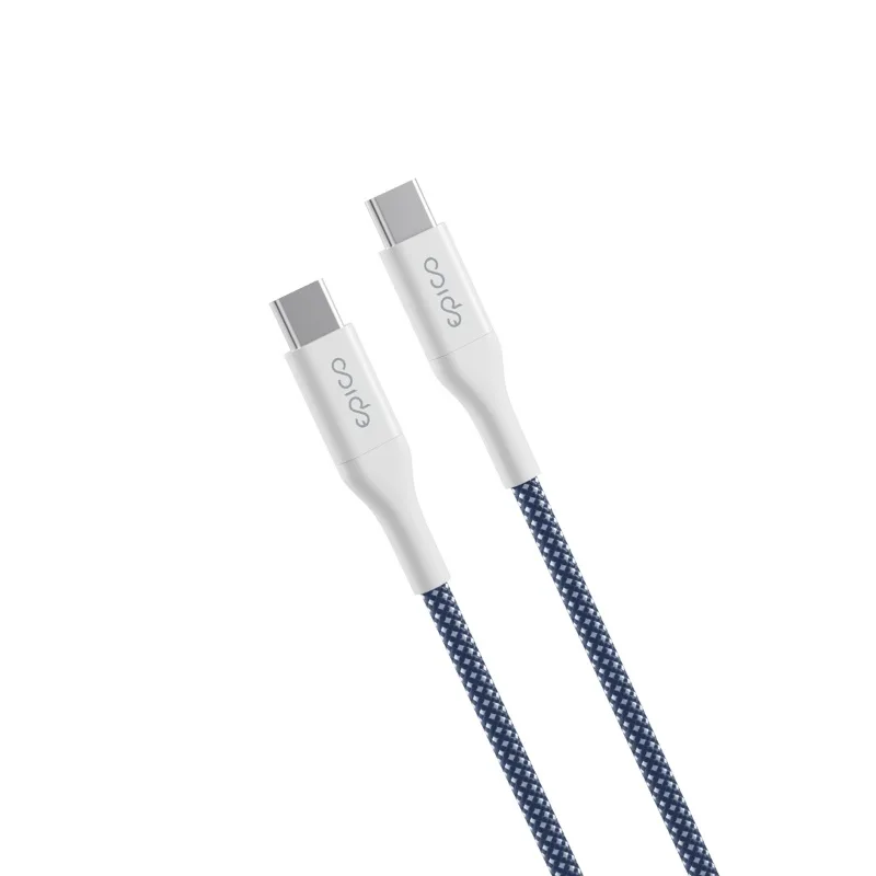 Epico UltraLink USB-C to USB-C Braided Charging Cable 60W 1.5m with Velcro Tie - Blue