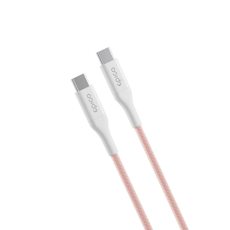 Epico UltraLink USB-C to USB-C Braided Charging Cable 60W 1.5m with Velcro Tie - Pink