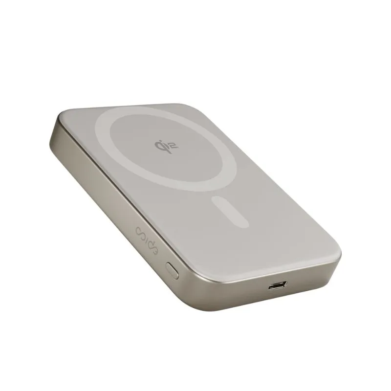 EPICO 10000mAh Qi2 kompatibilis mágneses powerbank - natúr titán